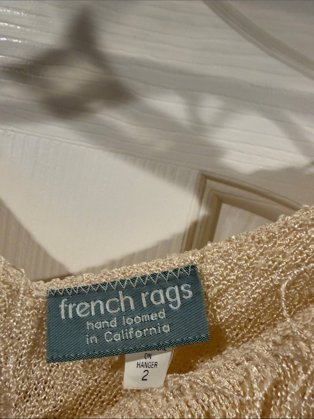 French Rags Hand loomed in CA fringe lightweight knit short sleeve top size 2 - Picture 4 of 6